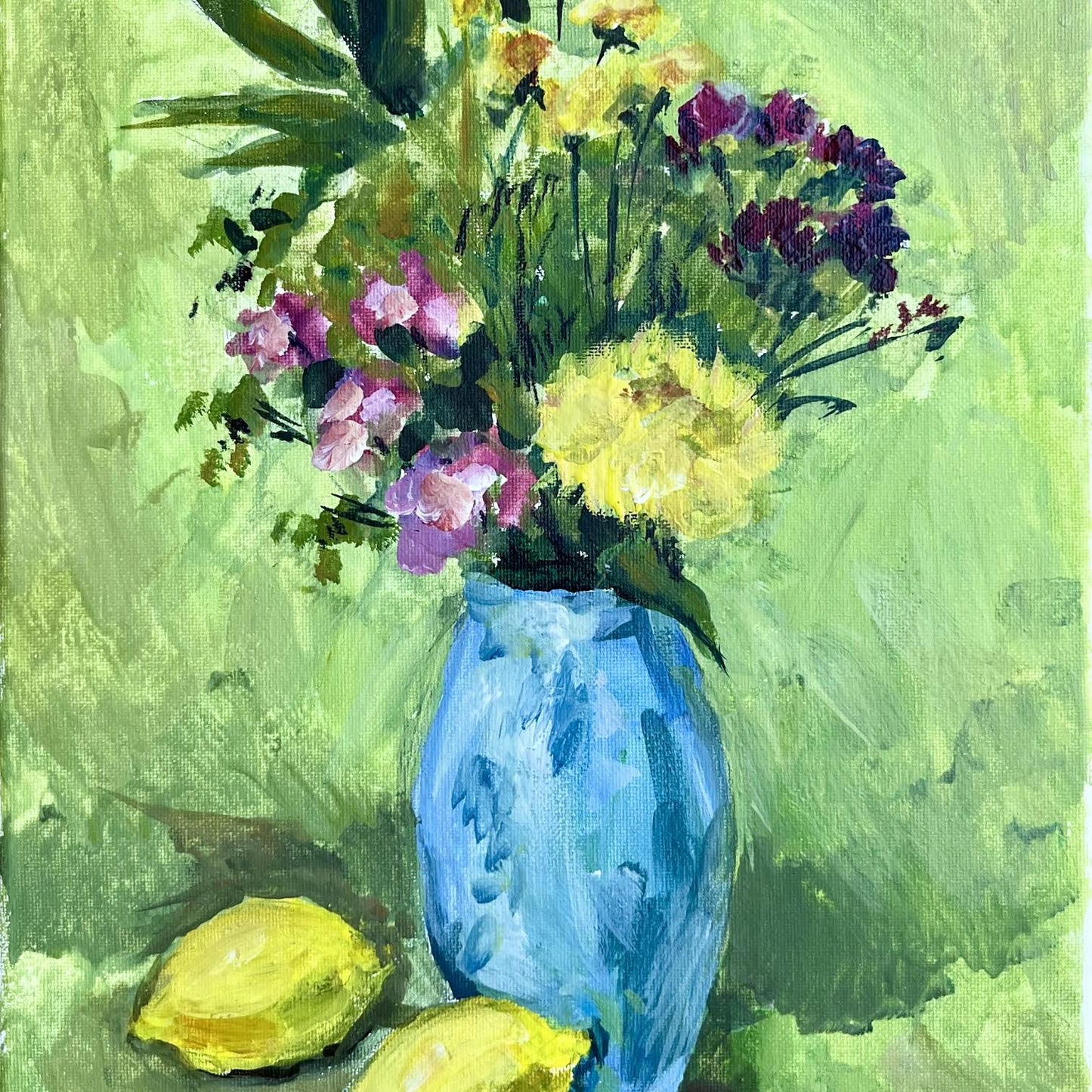 Jan 10 Winter Florals Still Life Painting