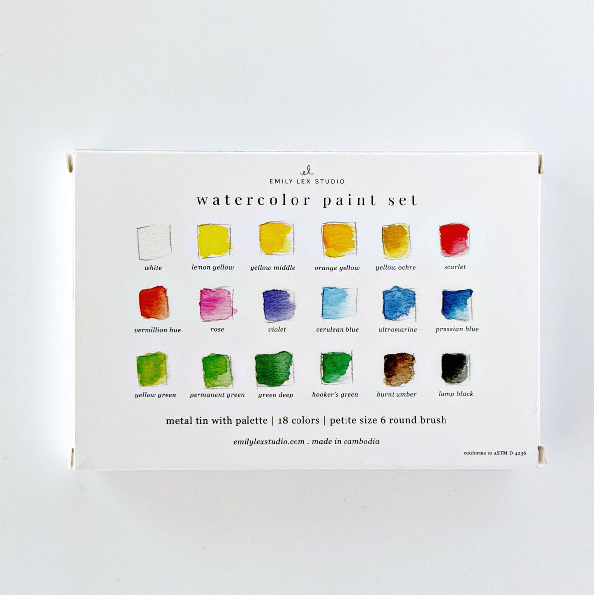 PS-18-color-box Watercolor paint set 18 colors with brush