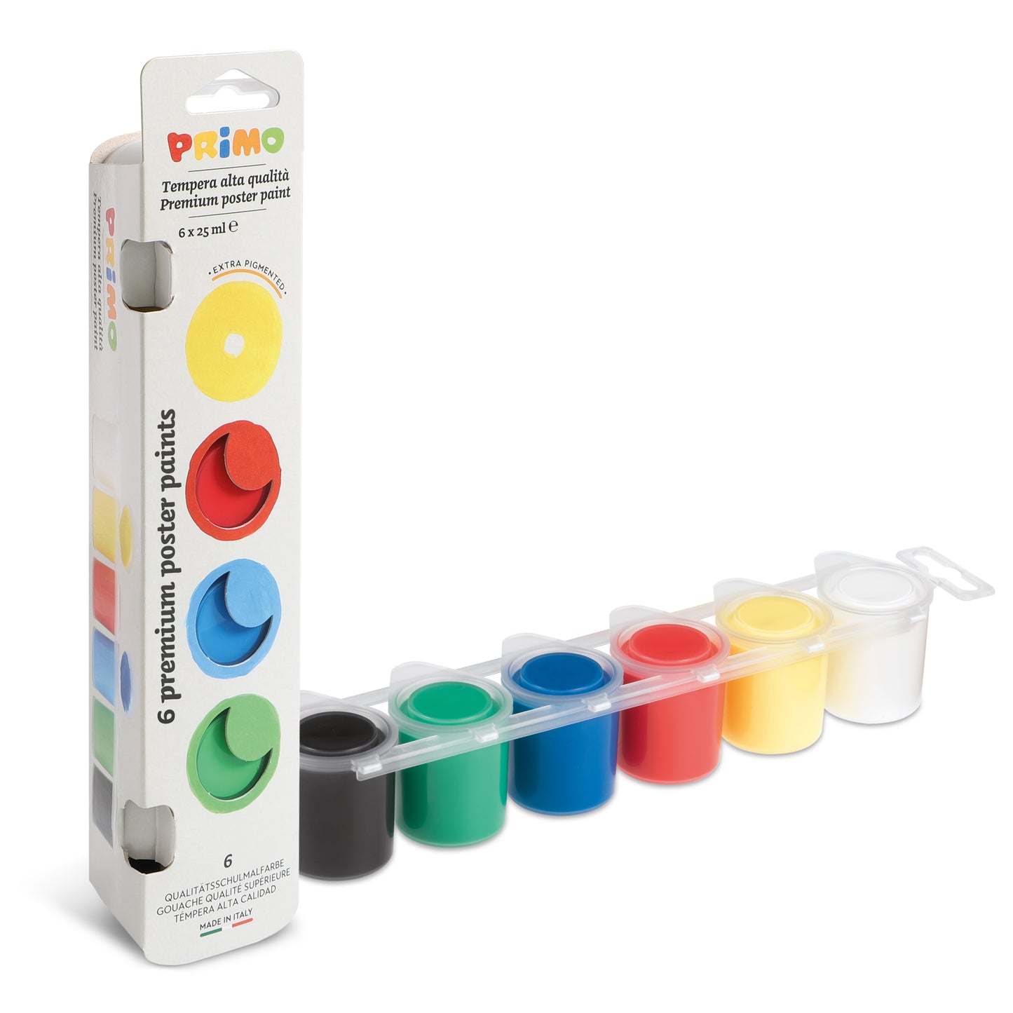 PRiMO Premium Tempera Paint Pot Set, 6 Colors