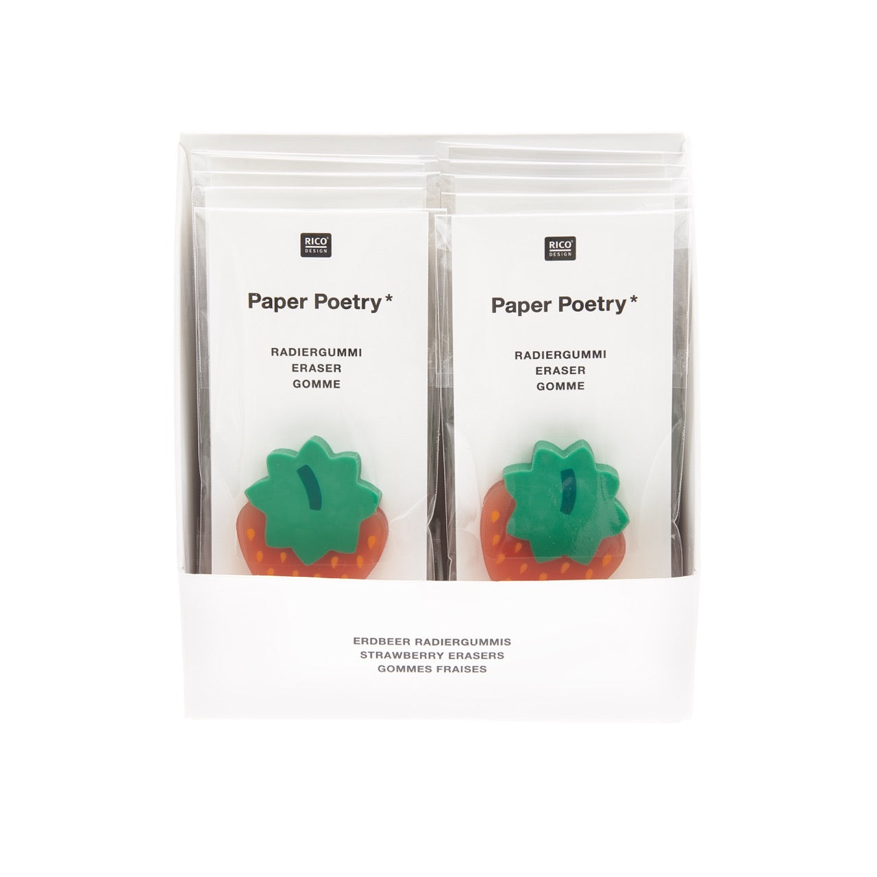 Rico Design Strawberry-Shaped Eraser P.O.P. Display