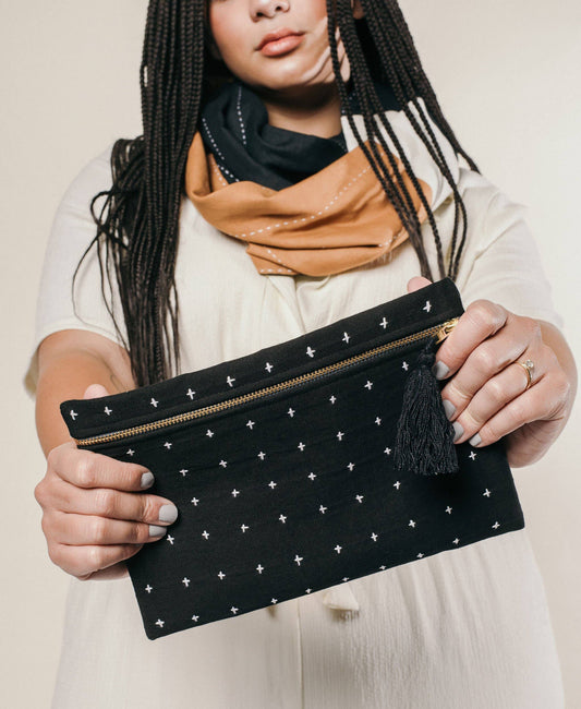 Cross-Stitch Pouch Clutch