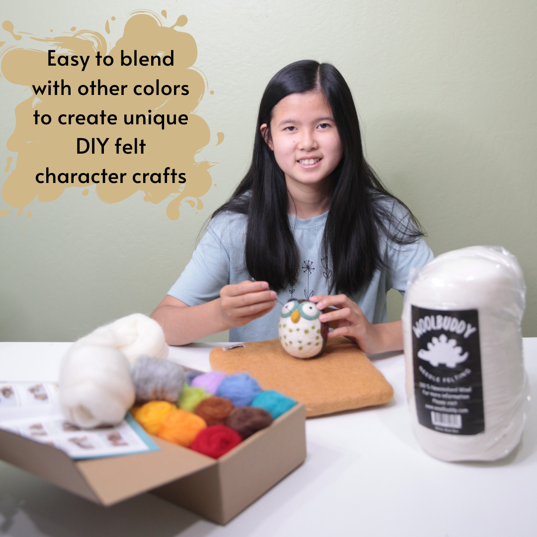 1lb White Core Wool for Needle Felting