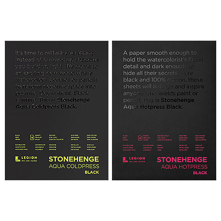 Legion Paper Stonehenge Aqua Black Watercolor Pads