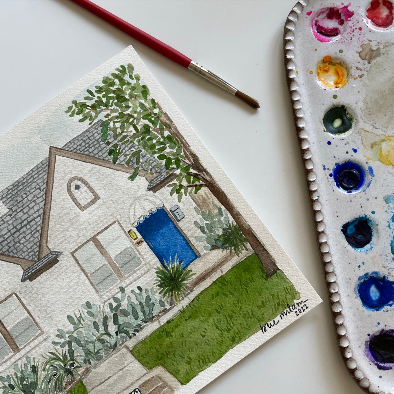 Dec 12 Watercolor House Portrait