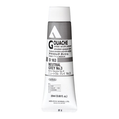Holbein Acryla Gouache 20 mL Tubes Grey Colors