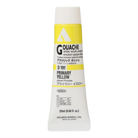 Holbein Acryla Gouache 20 mL Tubes CMYK Colors