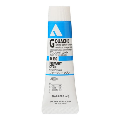 Holbein Acryla Gouache 20 mL Tubes CMYK Colors