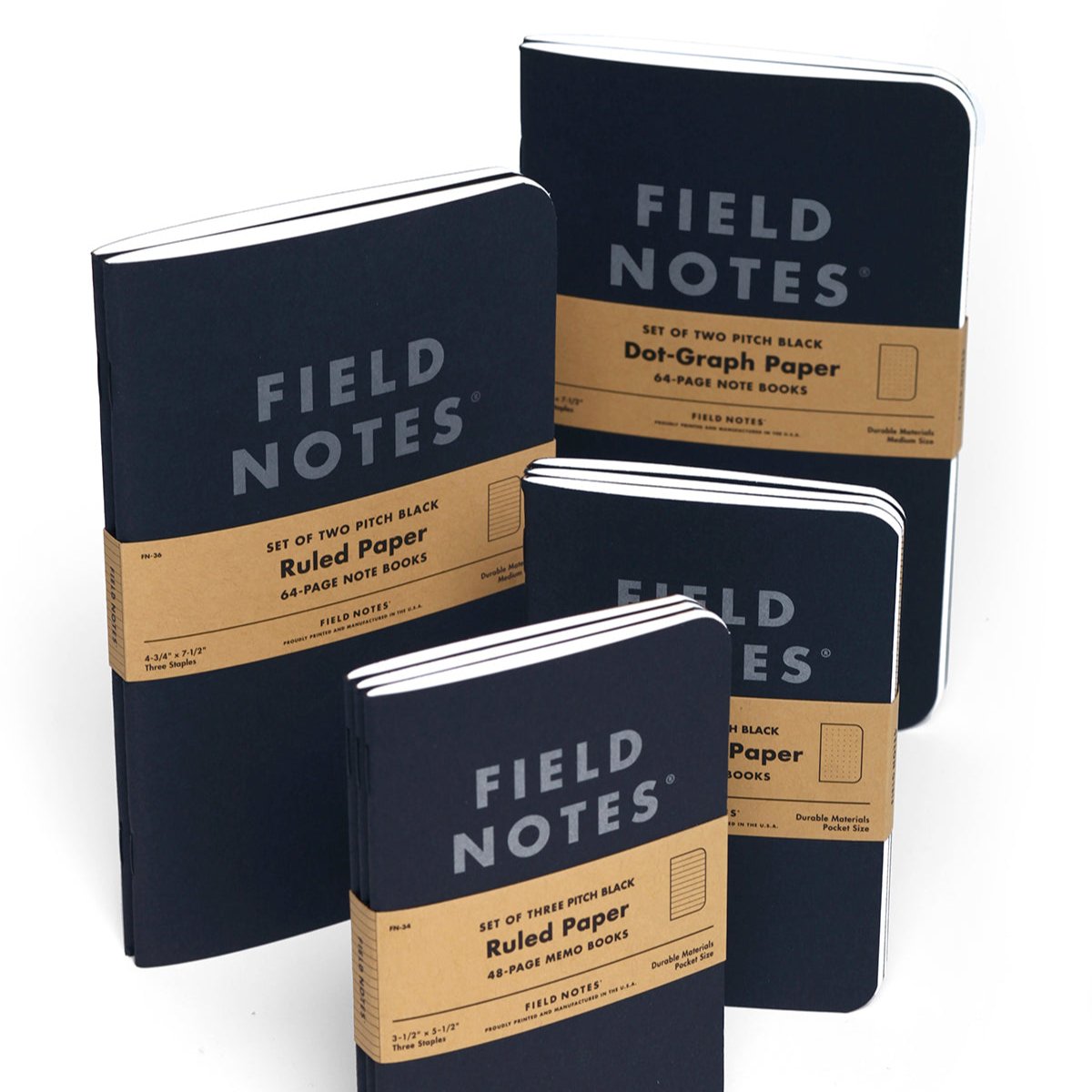 Field Notes Pitch Black Memo Books 3-packs