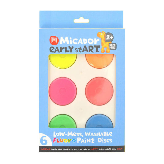 Low-Mess Washable 6-Color Paint Disc Sets