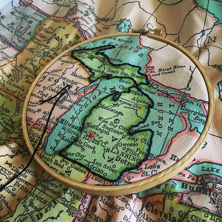Nov 2 Embroidered U.S. Map
