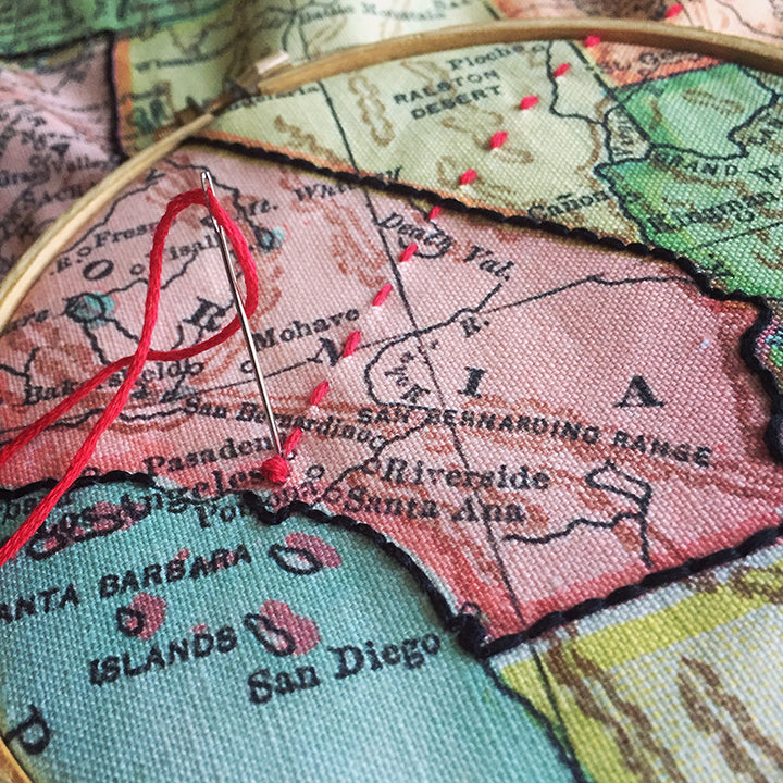 Nov 2 Embroidered U.S. Map
