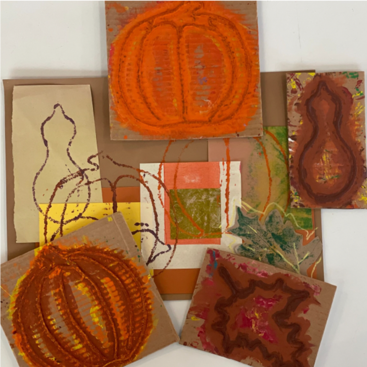 November 20 Autumnal Collograph Morning Camp