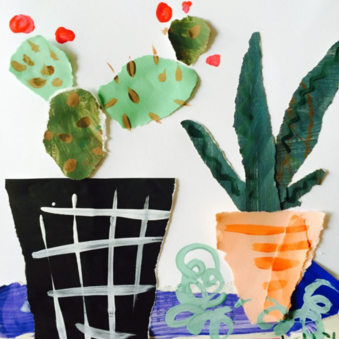 December 27 Christmas Cactus Collage Morning Camp