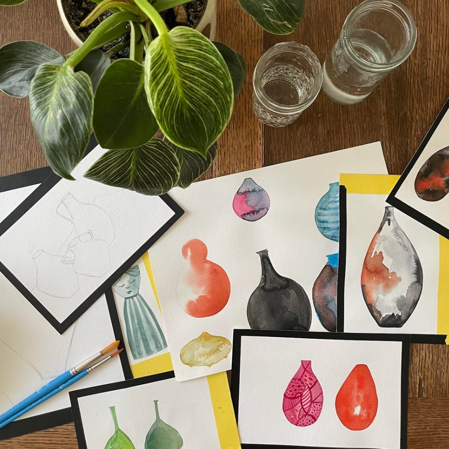Oct 15 Watercolor: Vessels, Vases and Volume