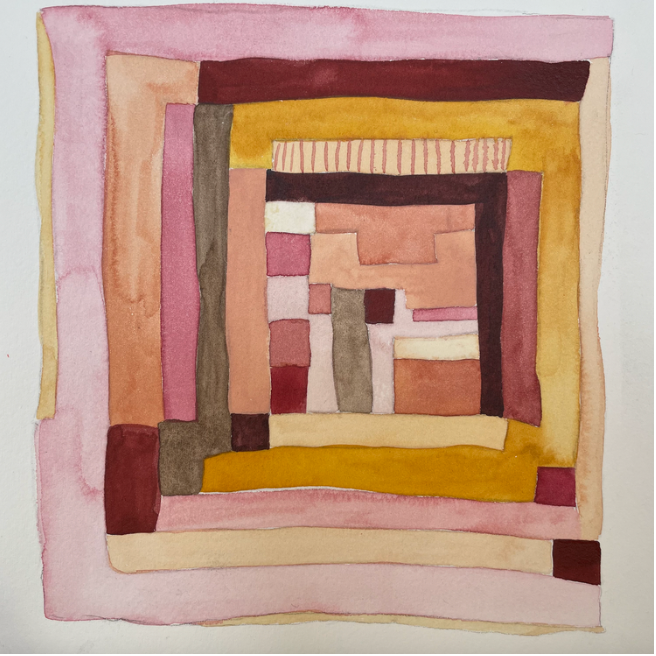 January 25, 2026 Watercolor: Gee's Bend Quilt Studies