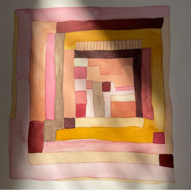Jan 21 Watercolor: Gee's Bend Quilt Studies