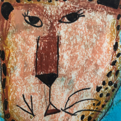 Kids Birthday Party: Big Cat Oil Pastel