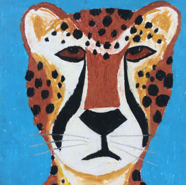 Kids Birthday Party: Big Cat Oil Pastel