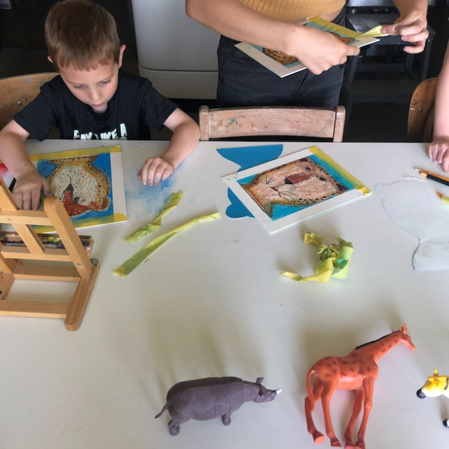 Kids Birthday Party: Big Cat Oil Pastel