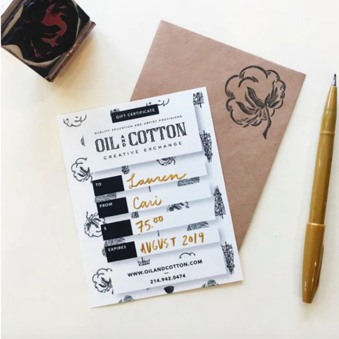 Oil and Cotton Giftcard