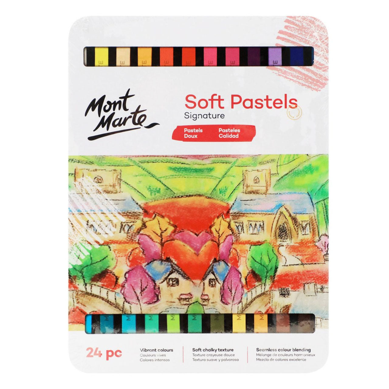 Mont Marte Soft Pastels Tin Box 24pc