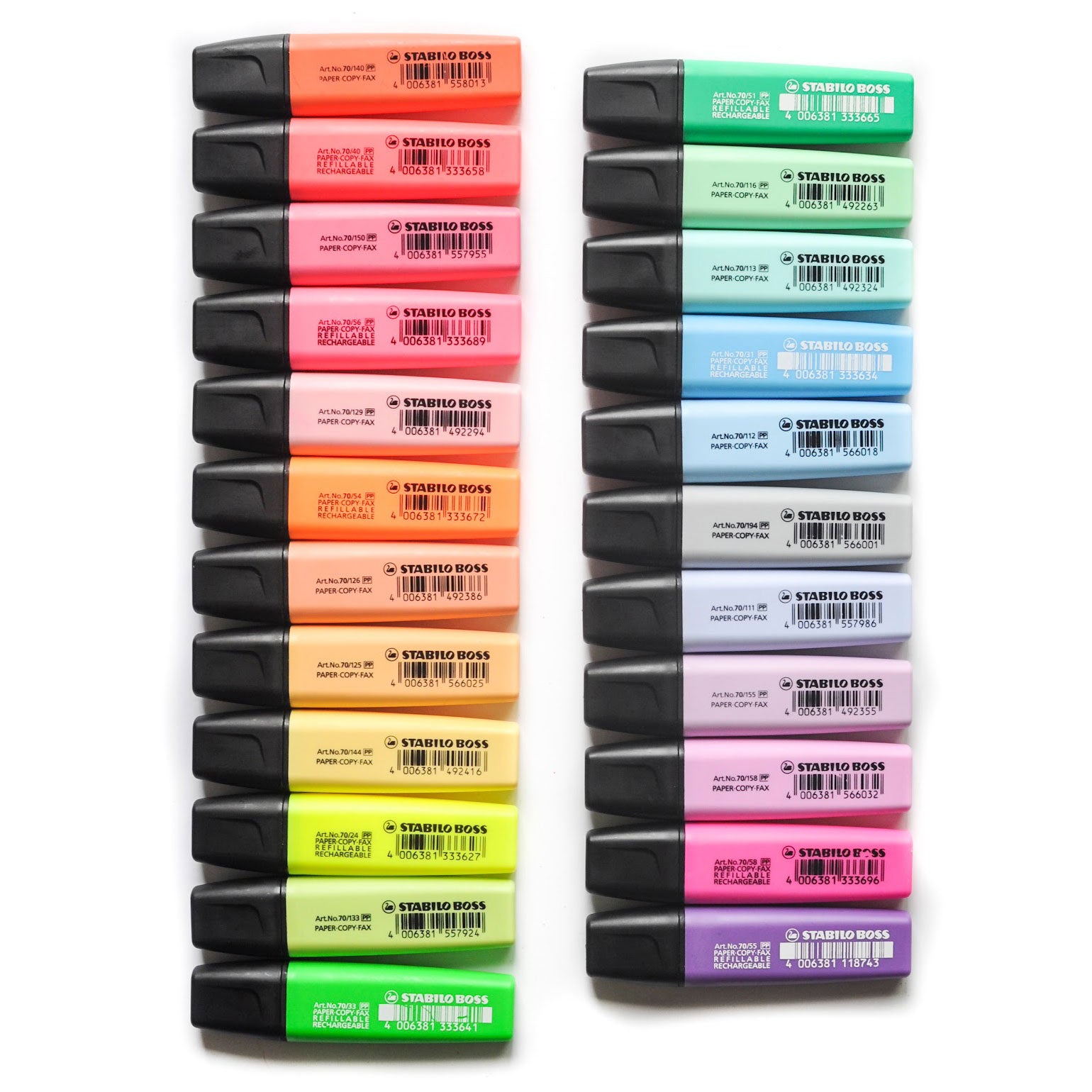 STABILO BOSS ORIGINAL Pastel - Pack de 4 surligneurs - couleurs assorties