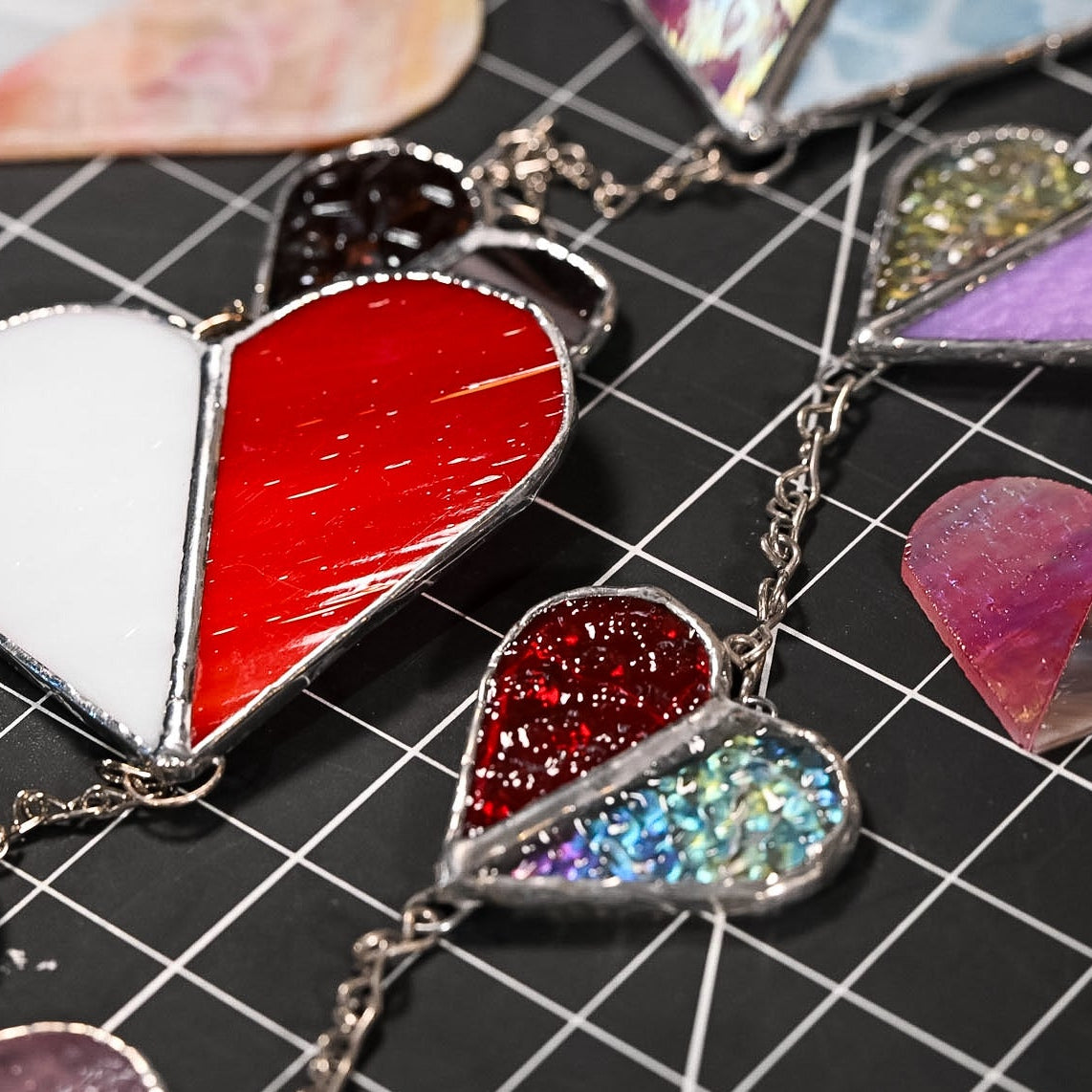 Feb 14 Intro to Stained Glass String of Hearts