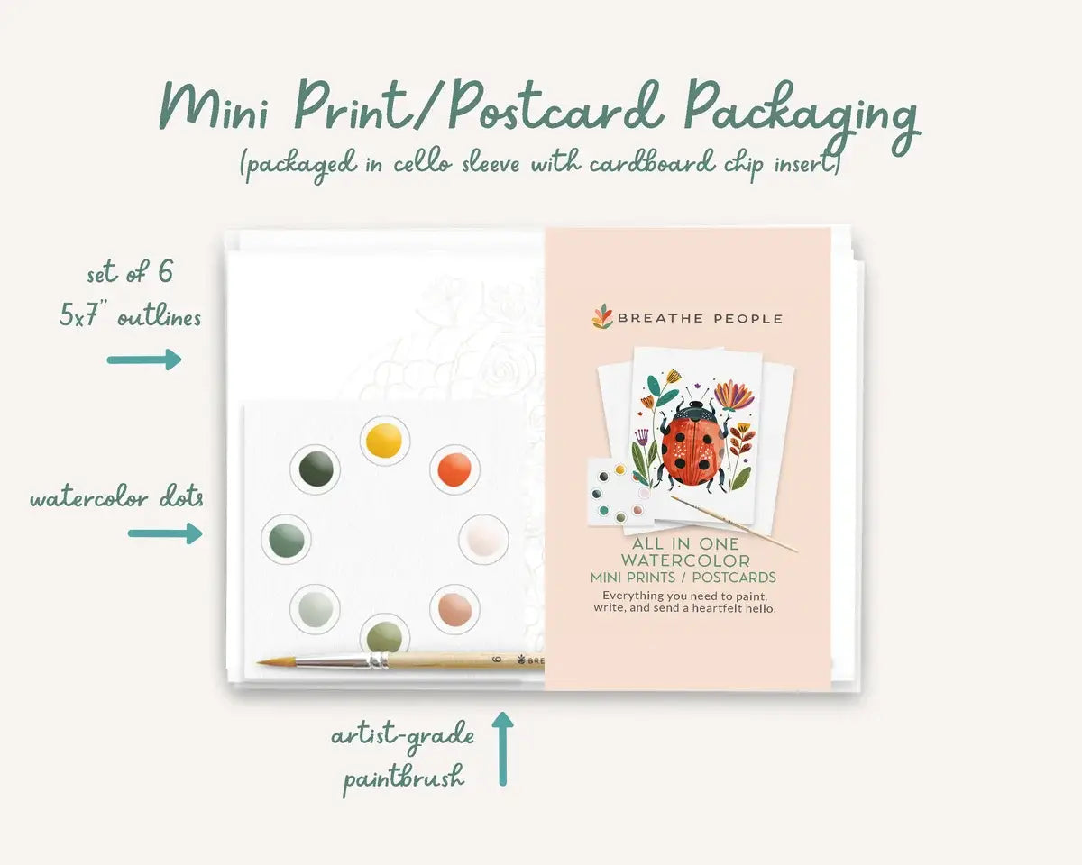 Breathe People - All in One Watercolor Prints/ Postcards