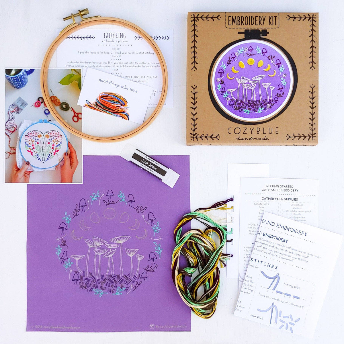 Cozy Blue Enchanted embroidery kit