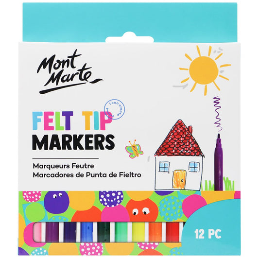 Mont Marte Kids Felt Tip Markers 12pc