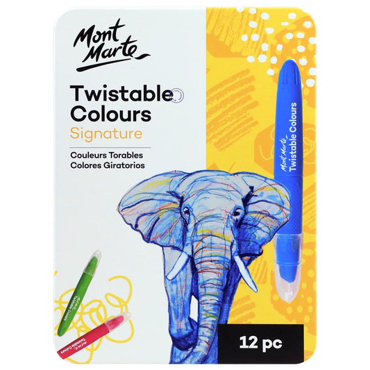 Mont Marte Studio Twistable Colors 12pc Tin Box