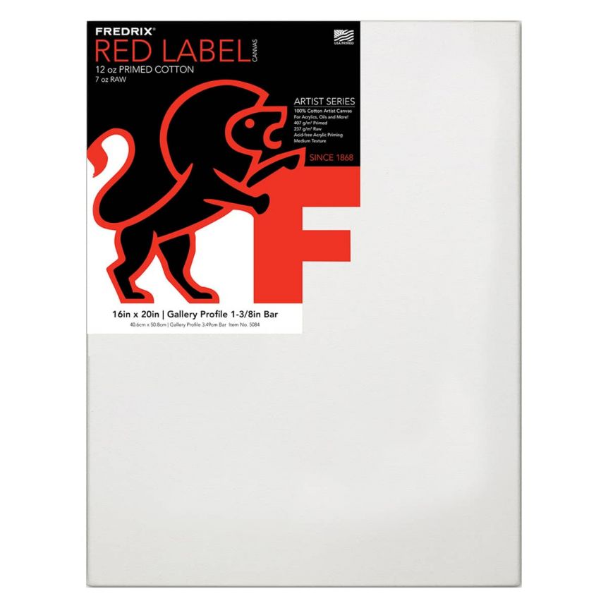 Fredrix Artist Series Red Label 12oz Primed Cotton Stretched Canvas
