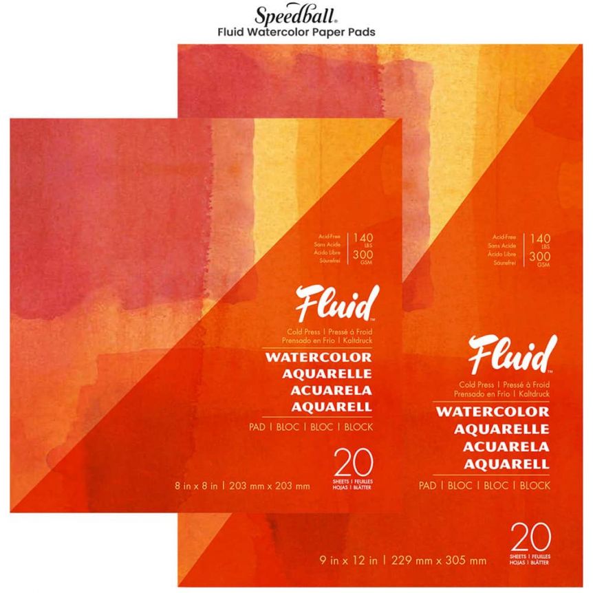 Fluid Cold Pressed Watercolor Paper Pads 20 Sheets | Oil and Cotton