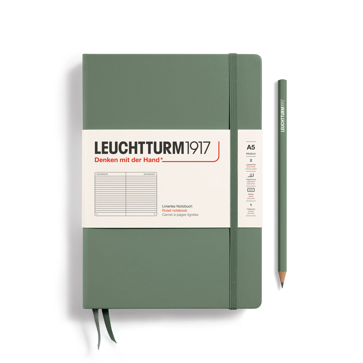 Leuchtturm1917 Classic Hardcover Olive Notebook Medium (A5)
