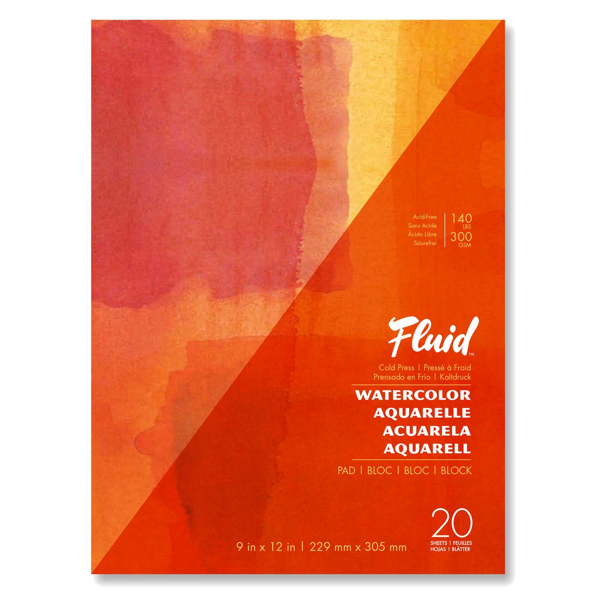 Fluid 20 Sheet Cold Pressed Watercolor Paper Blocks