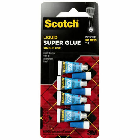Scotch Super Glue Liquid .017OZ Single Use 4PK