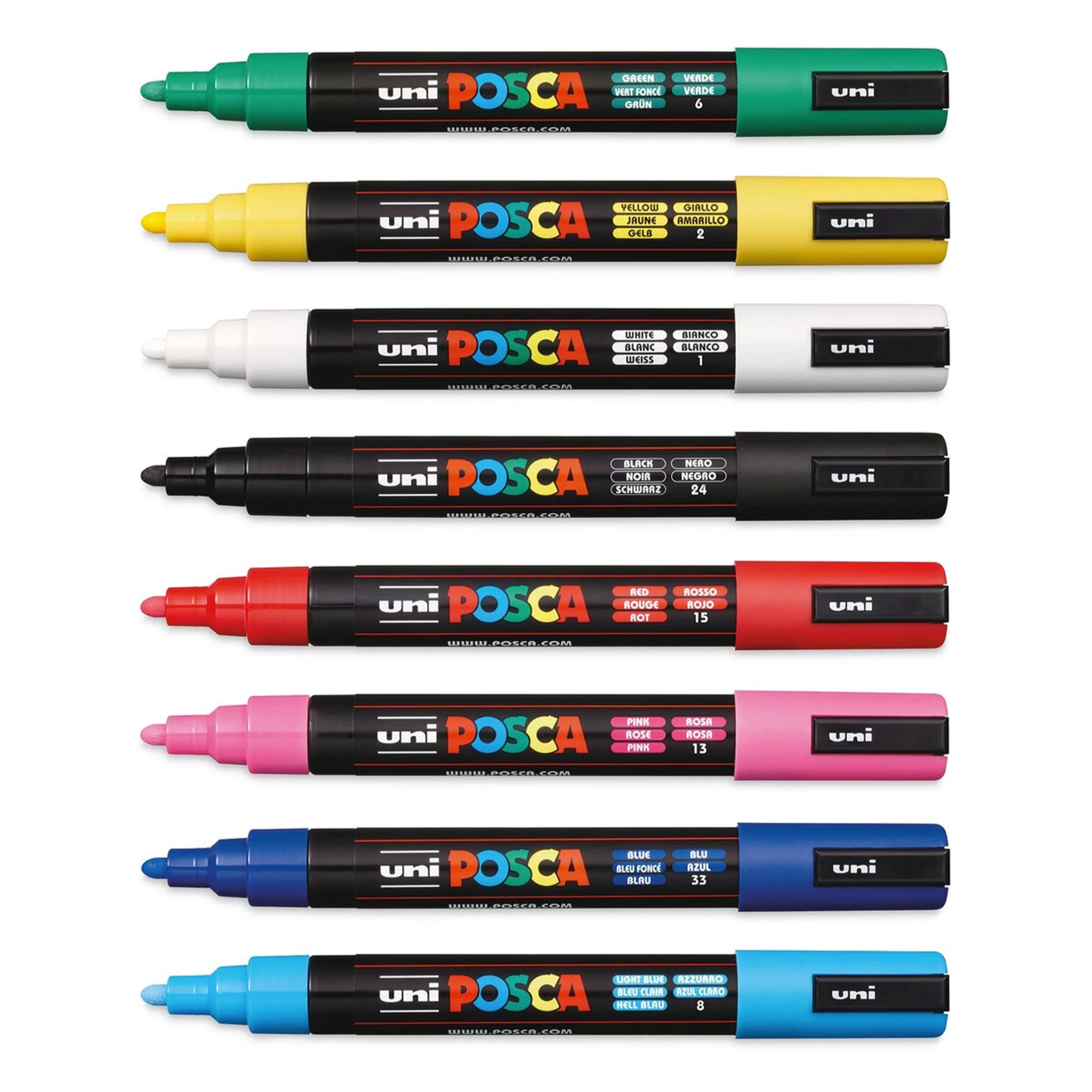 Uni Posca 8pk Pc-3m Water Based Paint Markers Fine Tip 0.9 -1.3mm