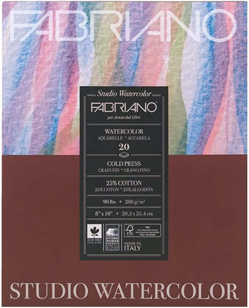 Fabriano Studio Cold Press Watercolor Pads 8x10