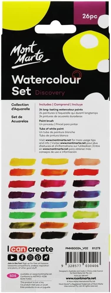 Mont Marte Discovery Studio Watercolor Painting Set 26pc