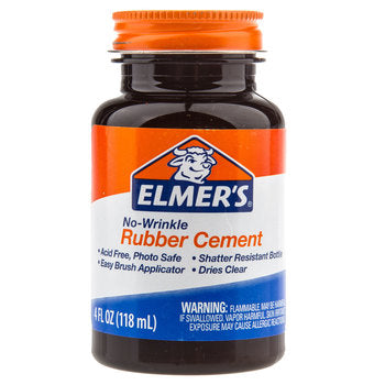 Elmer's No-Wrinkle Rubber Cement Glue 4oz