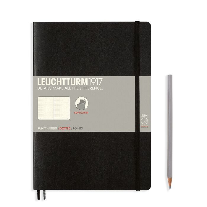 Leuchtturm1917 Classic Softcover Black Notebook Composition (B5)