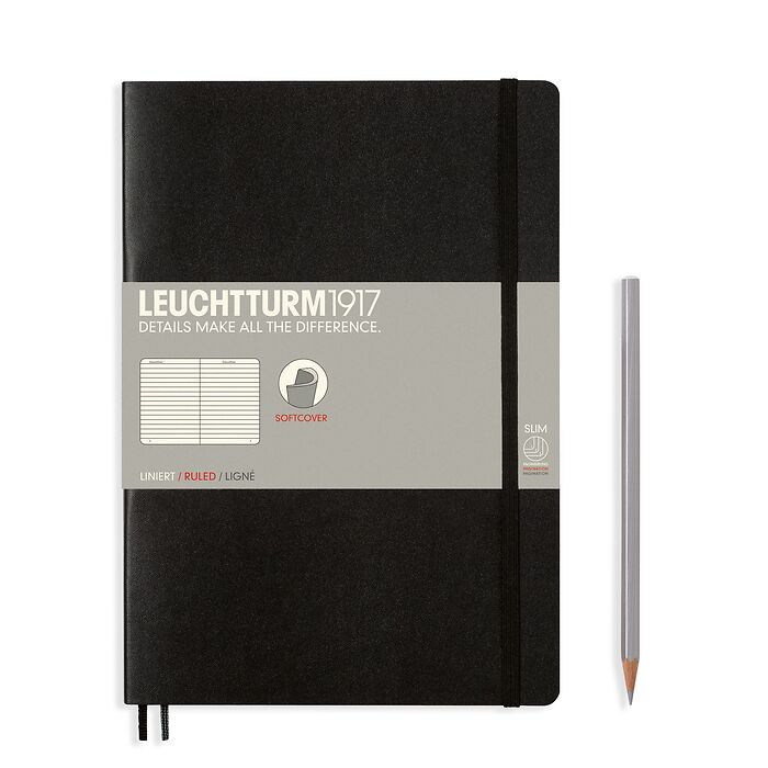Leuchtturm1917 Classic Softcover Black Notebook Composition (B5)