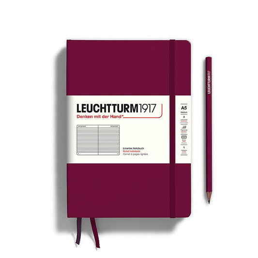 Leuchtturm1917 Classic Hardcover Port Red Notebook Medium SUPERIOR PAPER (A5)