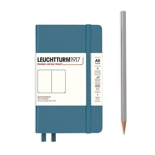 Leuchtturm1917 Classic Hardcover Stone Blue Notebook Pocket (A6)