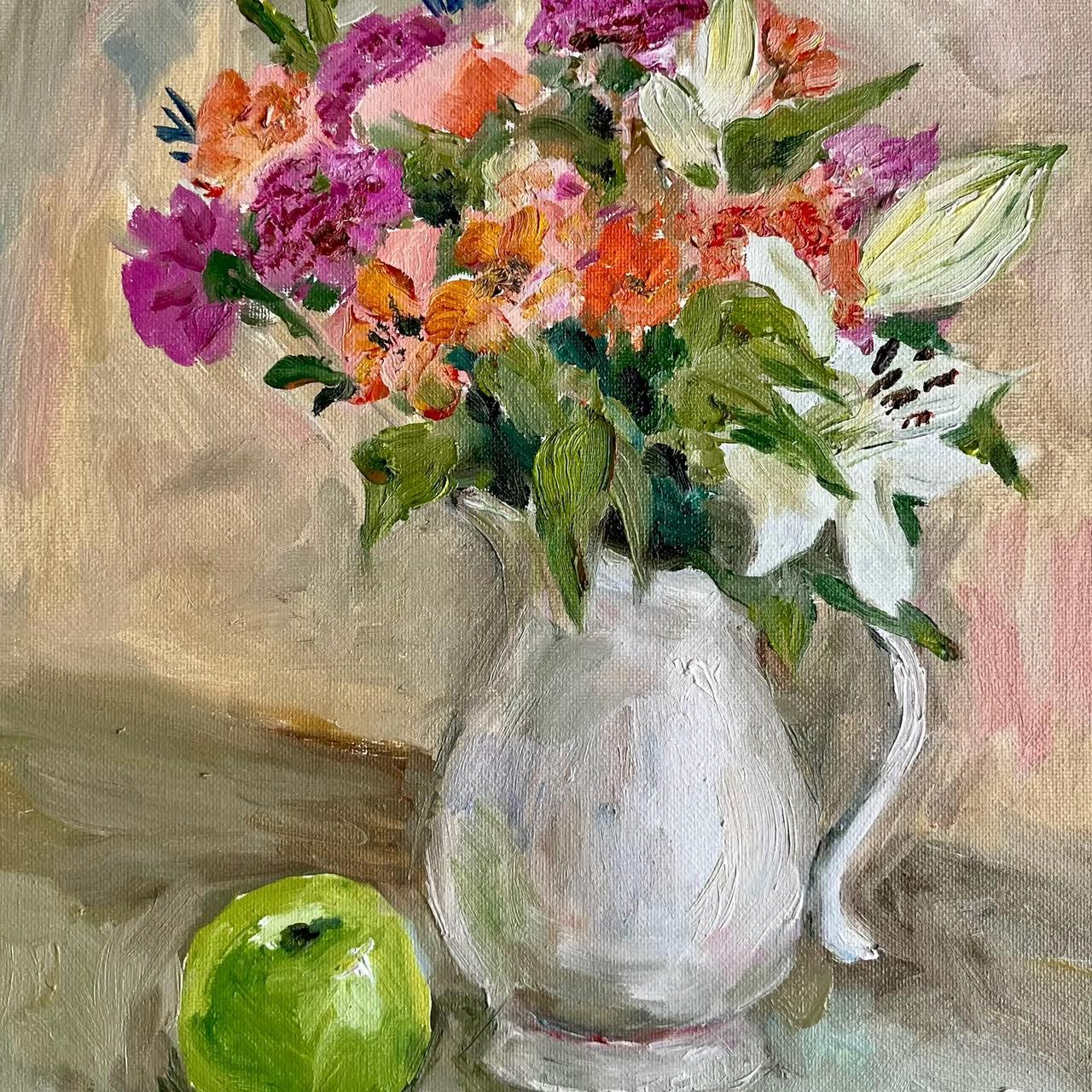 Jan 10 Winter Florals Still Life Painting