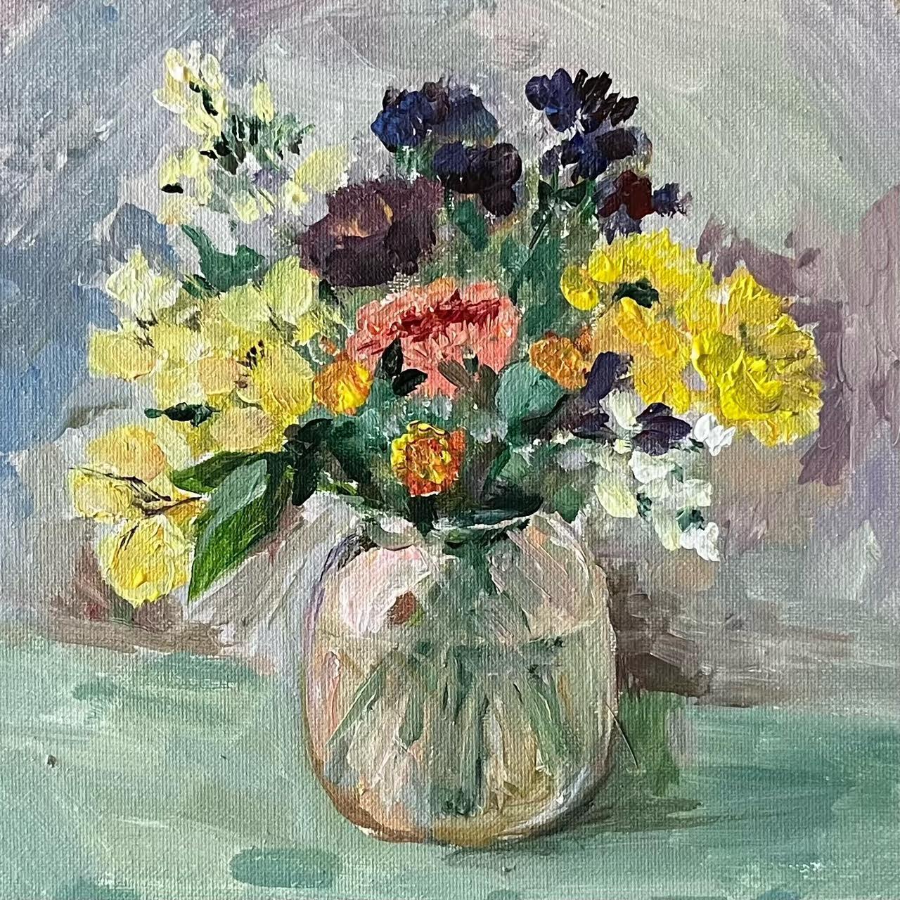 Jan 10 Winter Florals Still Life Painting