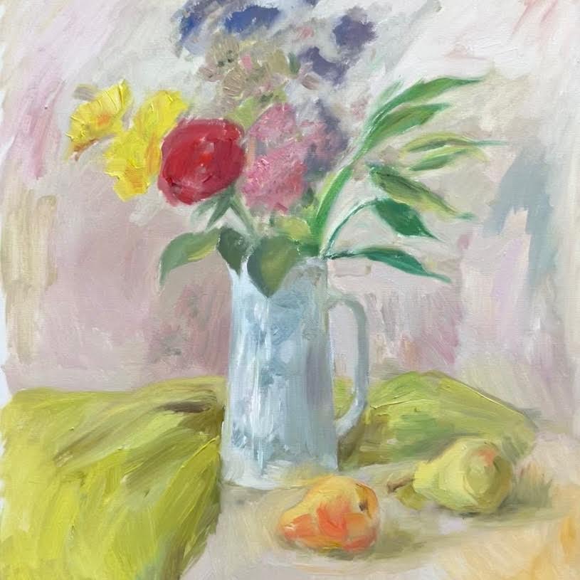 Jan 10 Winter Florals Still Life Painting