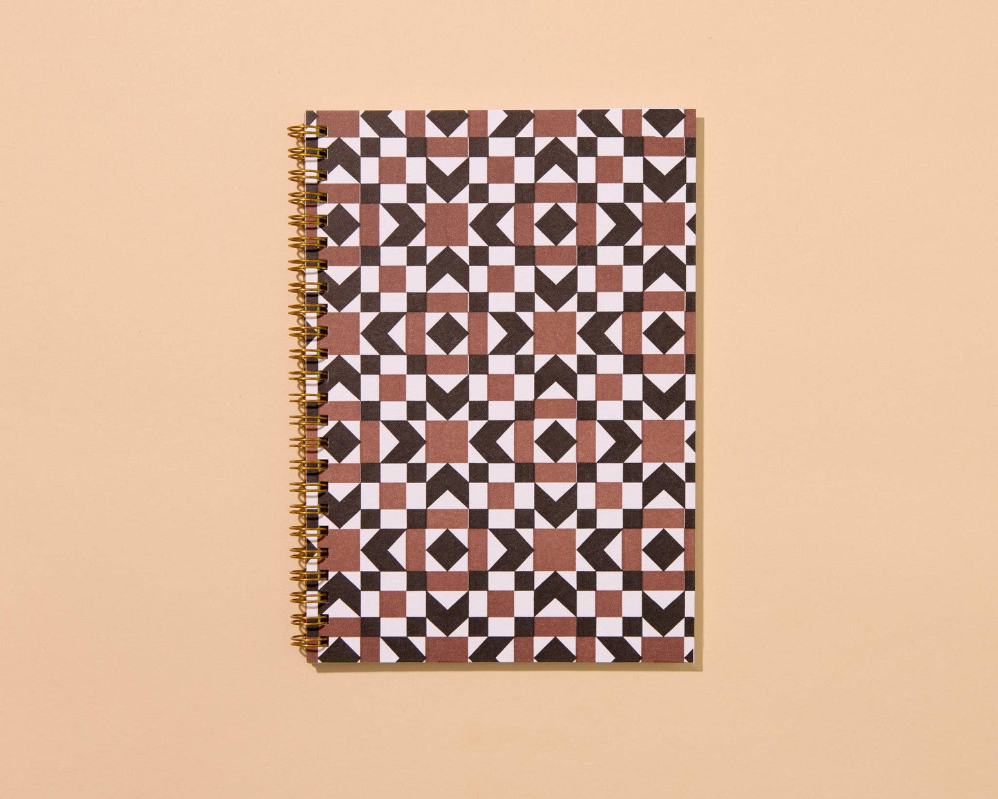 Autumn Quilt Letterpress Spiral Notebook - Made in USA - Stocking stuffer, Holiday, Gift Guide