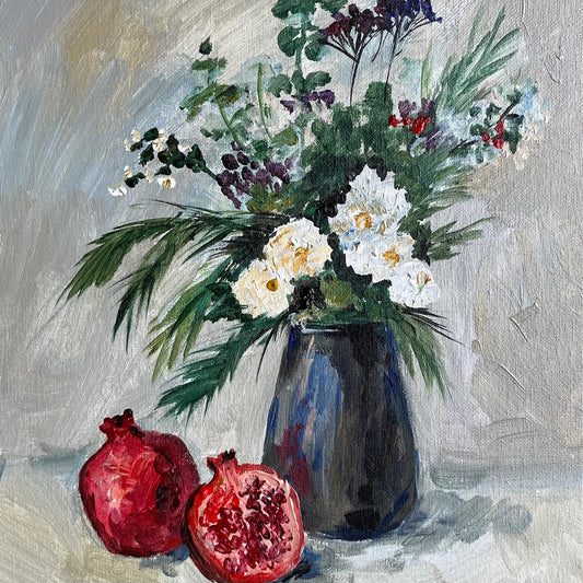 Jan 10 Winter Florals Still Life Painting
