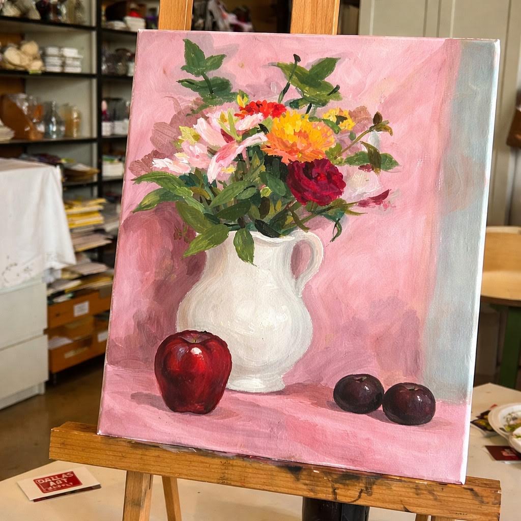 Jan 16 Acrylic Painting: Winter Florals and Fruits Still Life